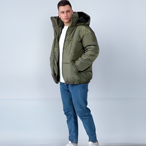 Winter puffer SKIMLY | S, M sizes | khaki/black. Made in Ukraine - Picture 3 of 6